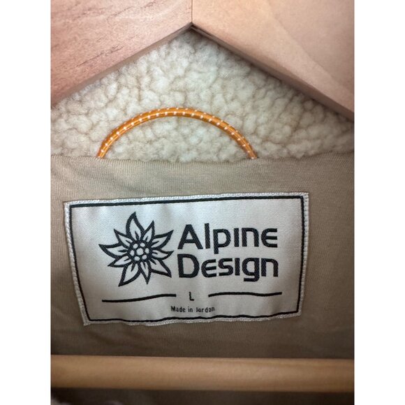 Alpine Design Mad Sherpa Fleece Jacket Men's Size Large Natural Khaki Heather Fu - Picture 5 of 12